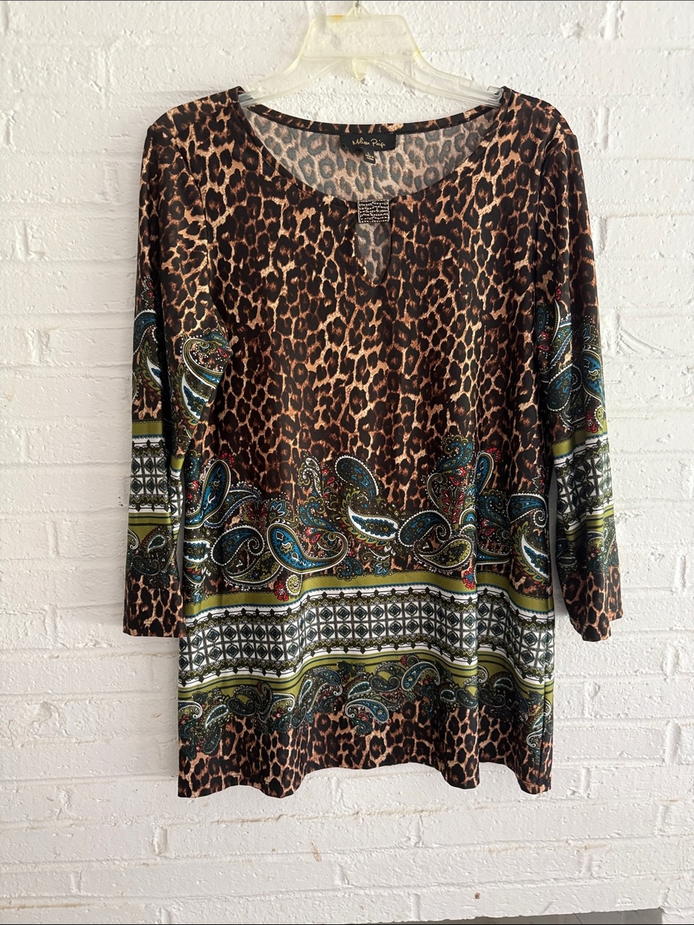 Melissa Paige Brown Leopard Paisley Border Tunic
